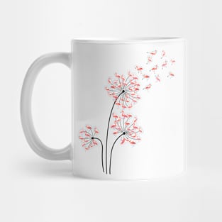 Flamingo Dandelion Flower Mug